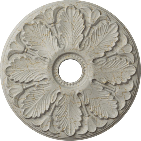 Ekena Millwork Milan Ceiling Medallion (Canopies up to 4 5/8"), 24 1/2"OD x 3 1/2"ID x 1"P, Pot of Cream Crackle CM24MIPCC